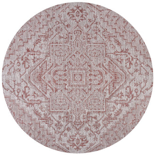 Cascade Bohemian Medallion Textured Weave Indoor/outdoor Round Rug