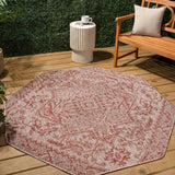 Cascade Bohemian Medallion Textured Weave Indoor/outdoor Octagon Rug