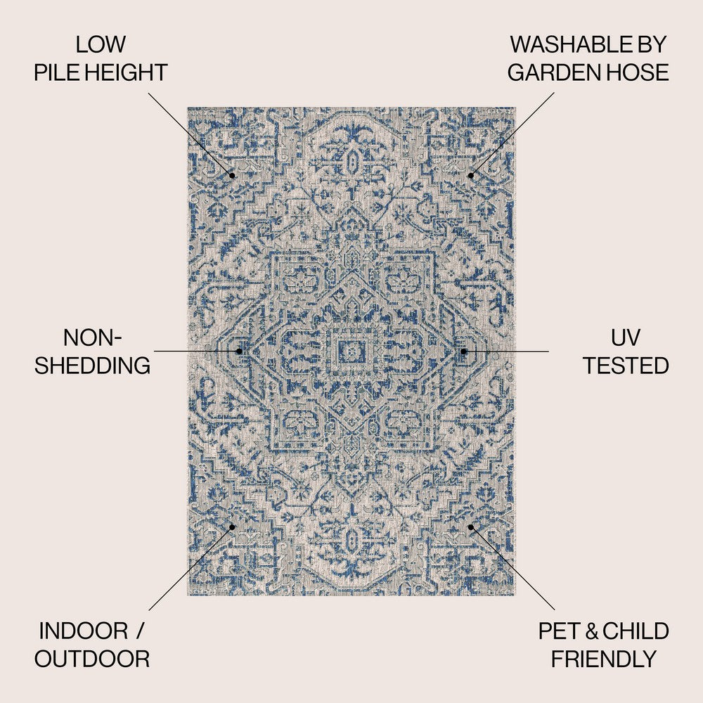 Cascade Bohemian Medallion Textured Weave Indoor/outdoor Area Rug