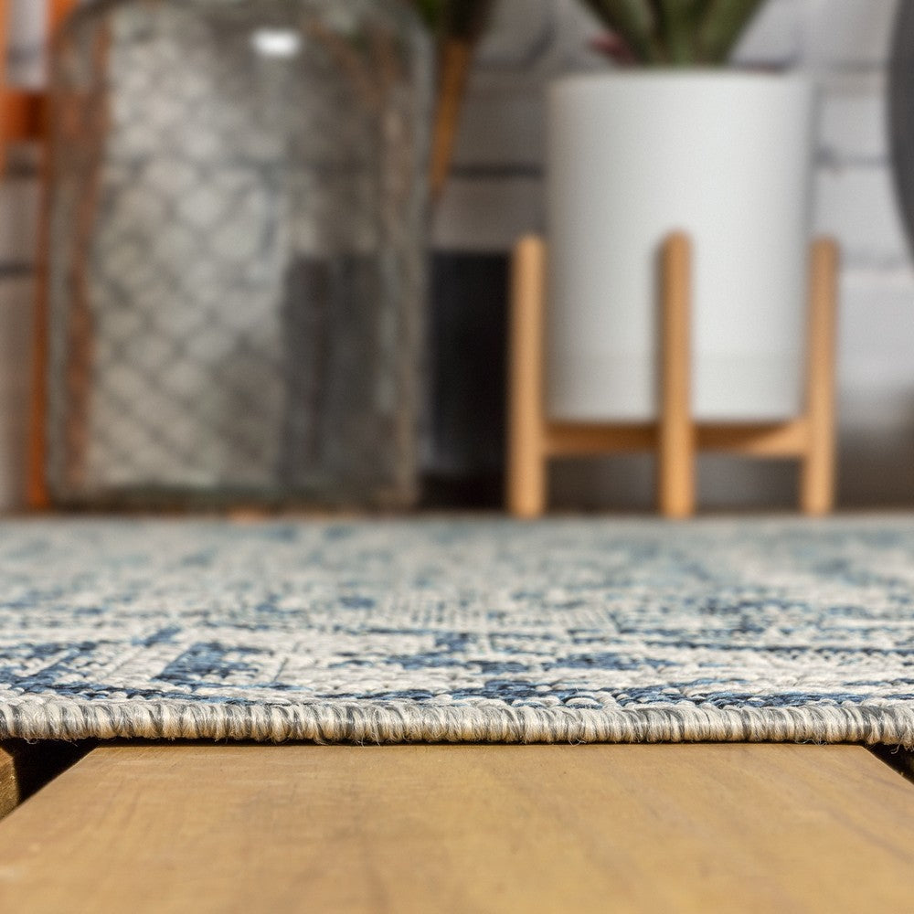 Cascade Bohemian Medallion Textured Weave Indoor/outdoor Runner Rug