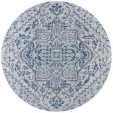 Cascade Bohemian Medallion Textured Weave Indoor/outdoor Round Rug