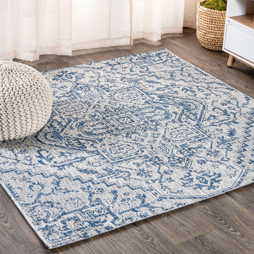 Cascade Bohemian Medallion Textured Weave Indoor/outdoor Square Rug