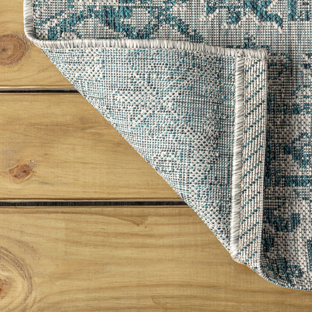 Cascade Bohemian Medallion Textured Weave Indoor/outdoor Runner Rug