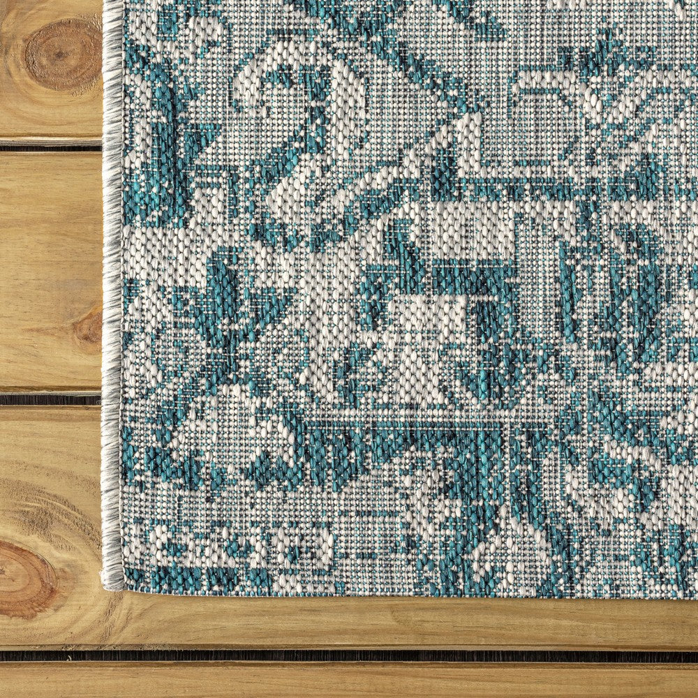 Cascade Bohemian Medallion Textured Weave Indoor/outdoor Runner Rug