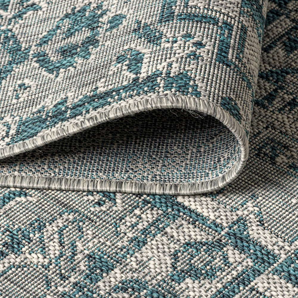 Cascade Bohemian Medallion Textured Weave Indoor/outdoor Runner Rug