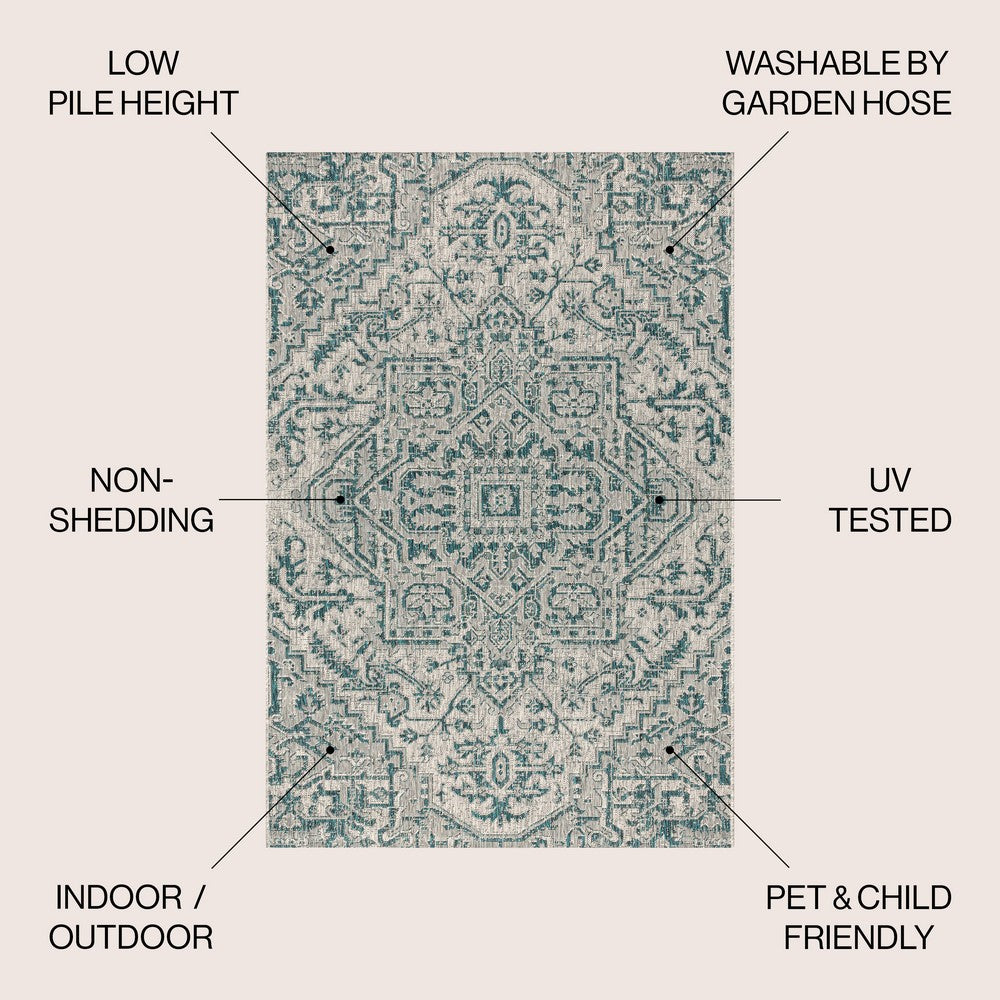 Cascade Bohemian Medallion Textured Weave Indoor/outdoor Area Rug