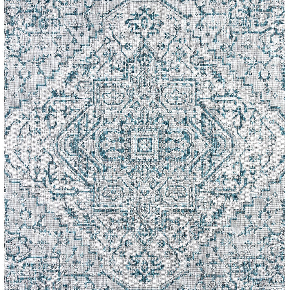 Cascade Bohemian Medallion Textured Weave Indoor/outdoor Square Rug