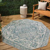 Cascade Bohemian Medallion Textured Weave Indoor/outdoor Octagon Rug