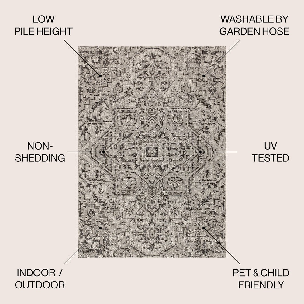 Cascade Bohemian Medallion Textured Weave Indoor/outdoor Area Rug