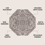 Cascade Bohemian Medallion Textured Weave Indoor/outdoor Octagon Rug