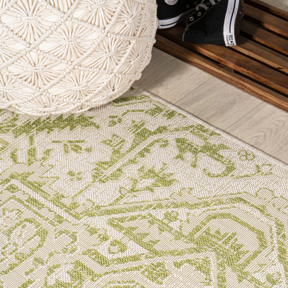 Cascade Bohemian Medallion Textured Weave Indoor/outdoor Runner Rug