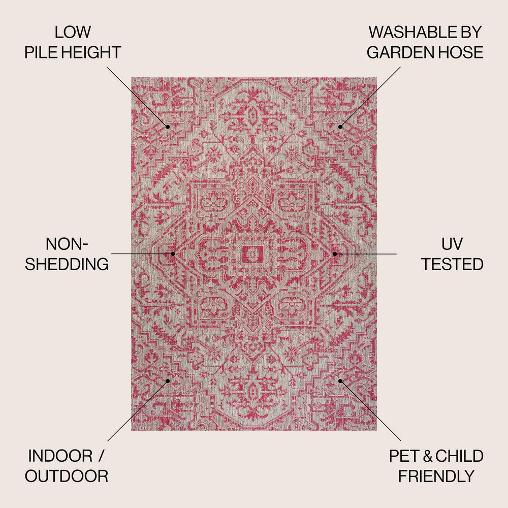 Cascade Bohemian Medallion Textured Weave Indoor/outdoor Area Rug