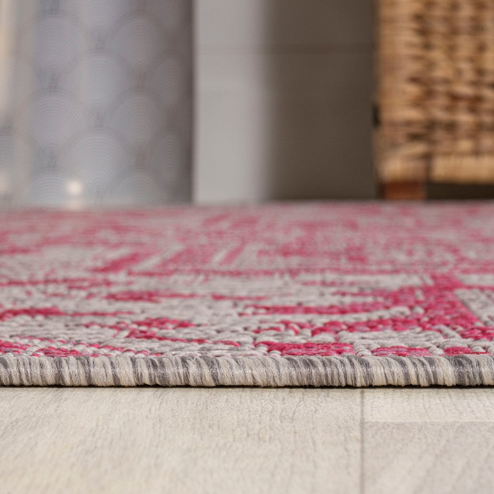 Cascade Bohemian Medallion Textured Weave Indoor/outdoor Runner Rug