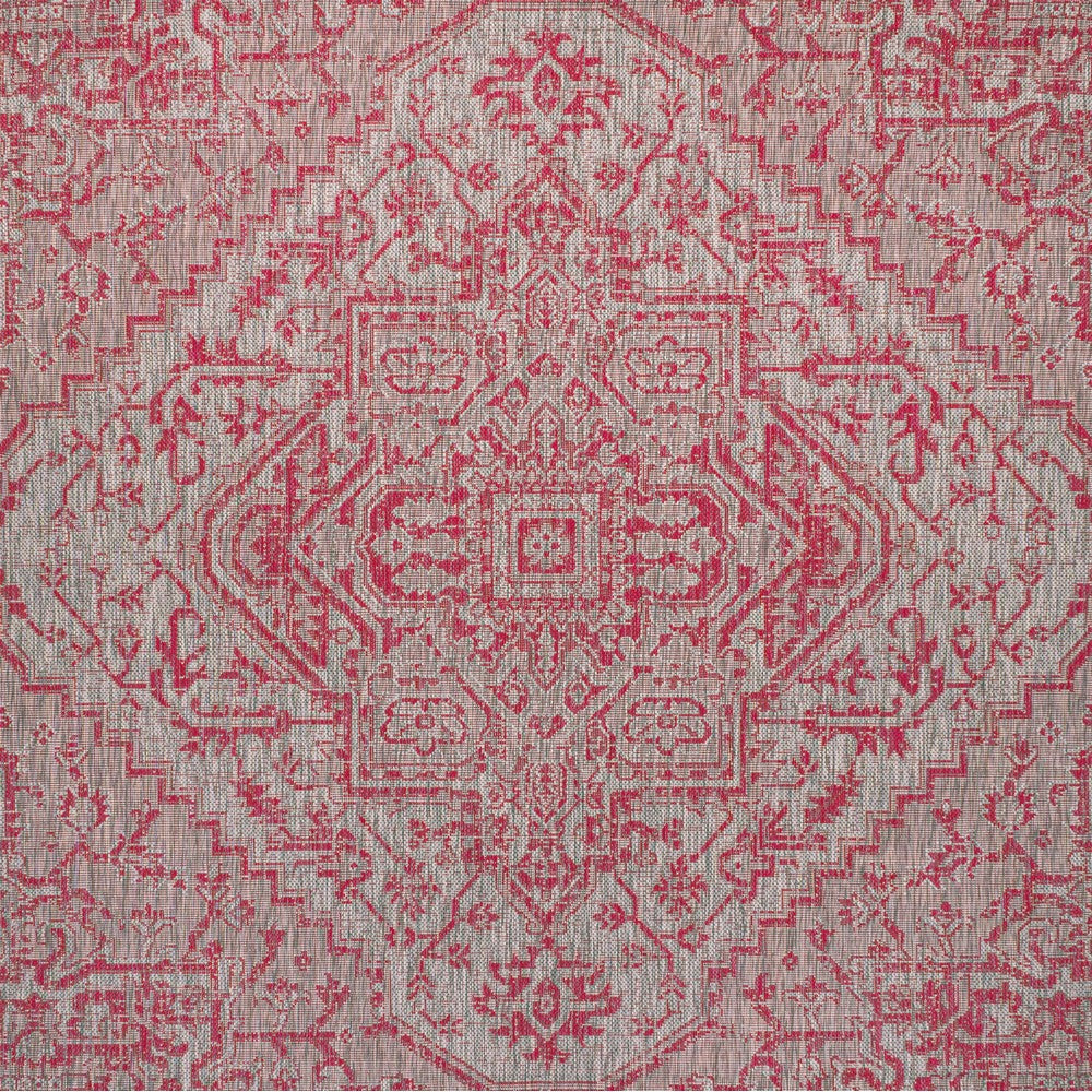 Cascade Bohemian Medallion Textured Weave Indoor/outdoor Square Rug