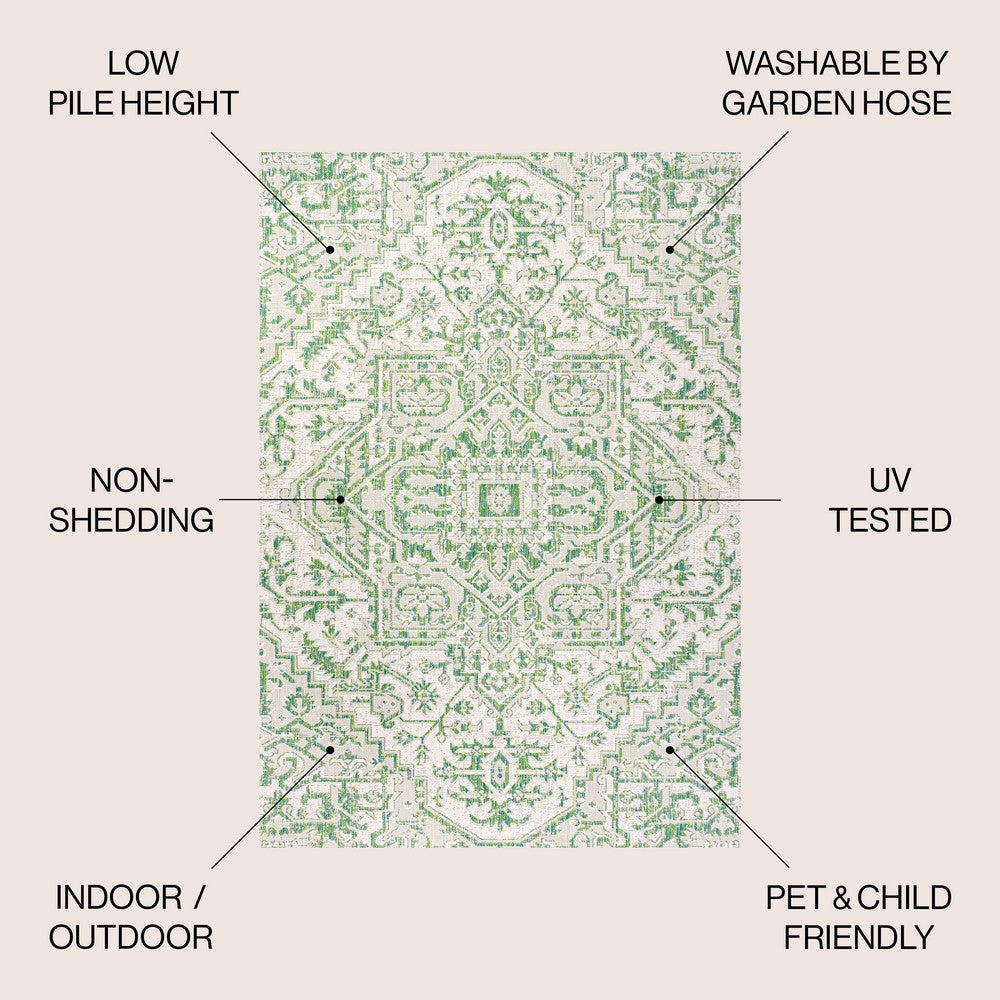 Cascade Bohemian Medallion Textured Weave Indoor/outdoor Area Rug