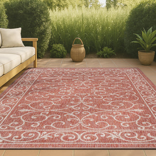 Loretta Vintage Filigree Textured Weave Indoor/outdoor Area Rug