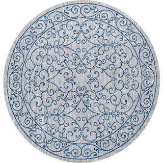 Loretta Vintage Filigree Textured Weave Indoor/outdoor Round Rug
