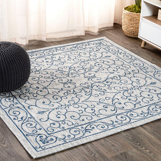 Loretta Vintage Filigree Textured Weave Indoor/outdoor Square Rug