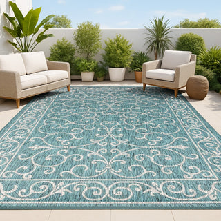 Loretta Vintage Filigree Textured Weave Indoor/outdoor Area Rug