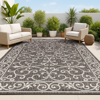 Loretta Vintage Filigree Textured Weave Indoor/outdoor Area Rug