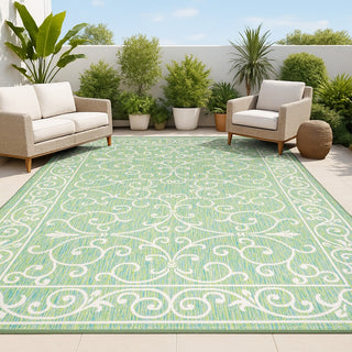 Loretta Vintage Filigree Textured Weave Indoor/outdoor Area Rug