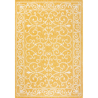 Loretta Vintage Filigree Textured Weave Indoor/outdoor Area Rug