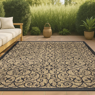 Alfombra Vintage Filigree Textured Weave Indoor/outdoor Area Rug