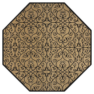 Alfombra Vintage Filigree Textured Weave Indoor/outdoor Octagon Rug