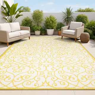Alfombra Vintage Filigree Textured Weave Indoor/outdoor Area Rug