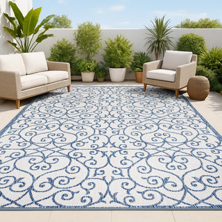 Alfombra Vintage Filigree Textured Weave Indoor/outdoor Area Rug