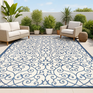 Alfombra Vintage Filigree Textured Weave Indoor/outdoor Area Rug