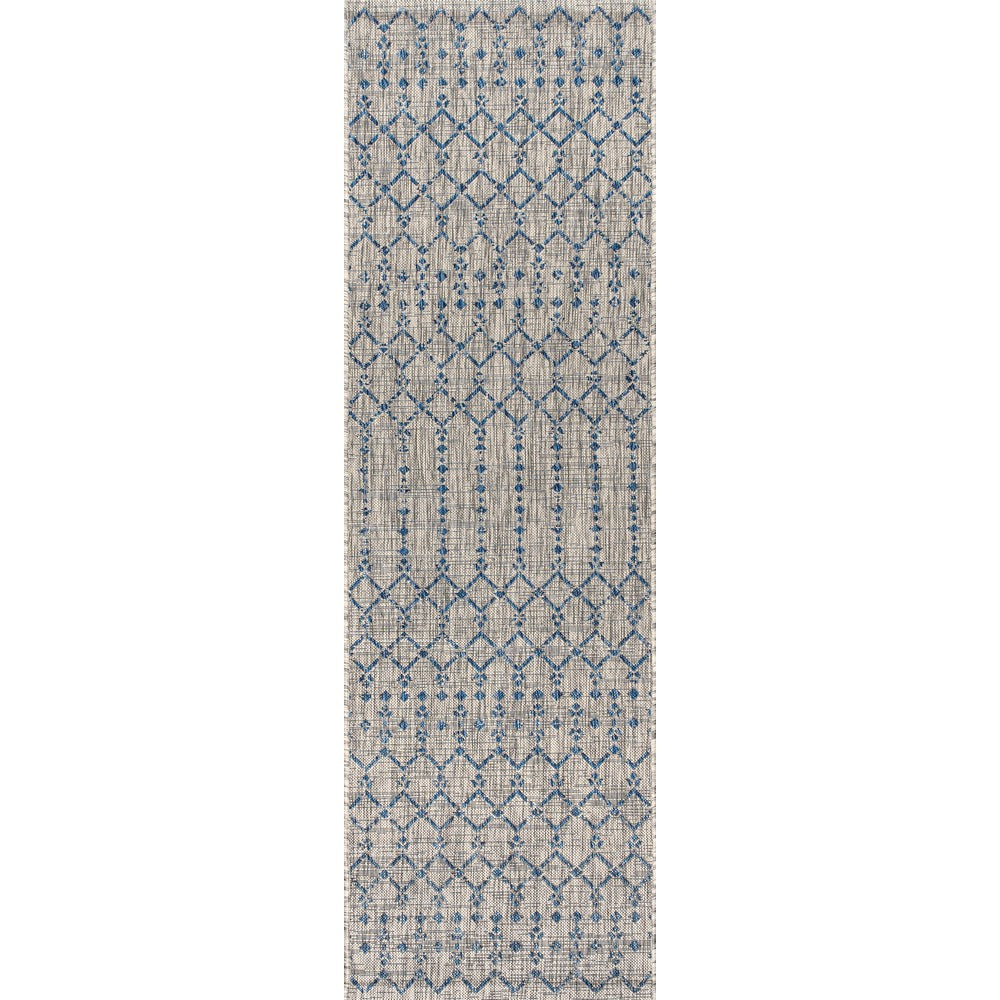 Dean Moroccan Geometric Textured Weave Indoor/outdoor Runner Rug