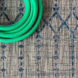 Dean Moroccan Geometric Textured Weave Indoor/outdoor Round Rug
