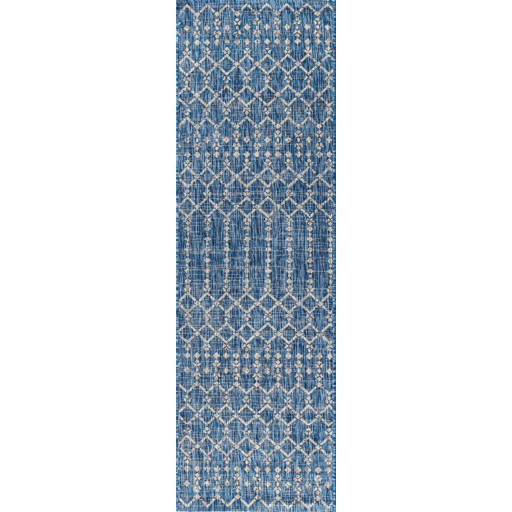 Dean Moroccan Geometric Textured Weave Indoor/outdoor Runner Rug