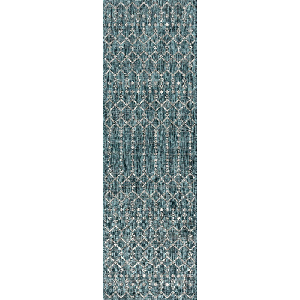 Dean Moroccan Geometric Textured Weave Indoor/outdoor Runner Rug