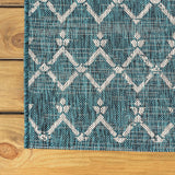 Dean Moroccan Geometric Textured Weave Indoor/outdoor Round Rug