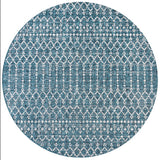 Dean Moroccan Geometric Textured Weave Indoor/outdoor Round Rug