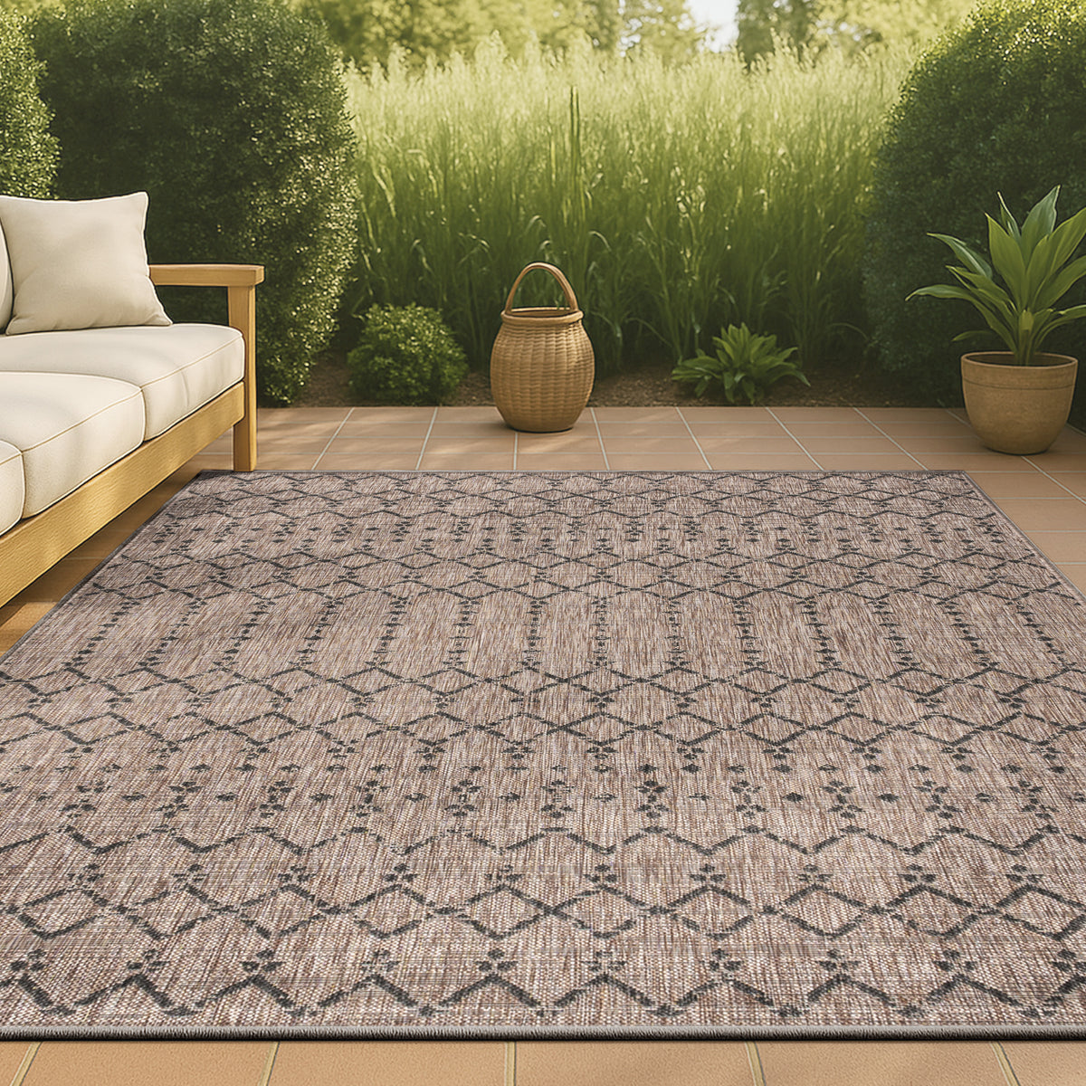 Dean Moroccan Geometric Textured Weave Indoor/outdoor Area Rug