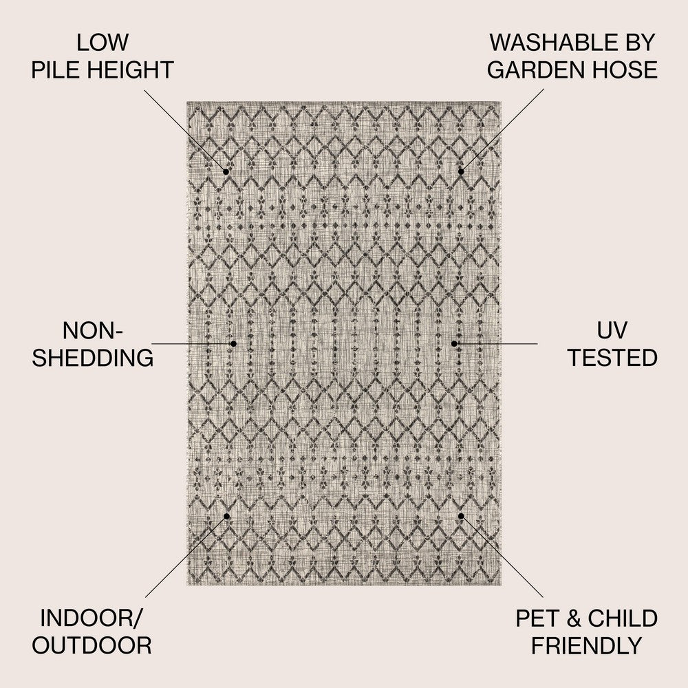Dean Moroccan Geometric Textured Weave Indoor/outdoor Area Rug