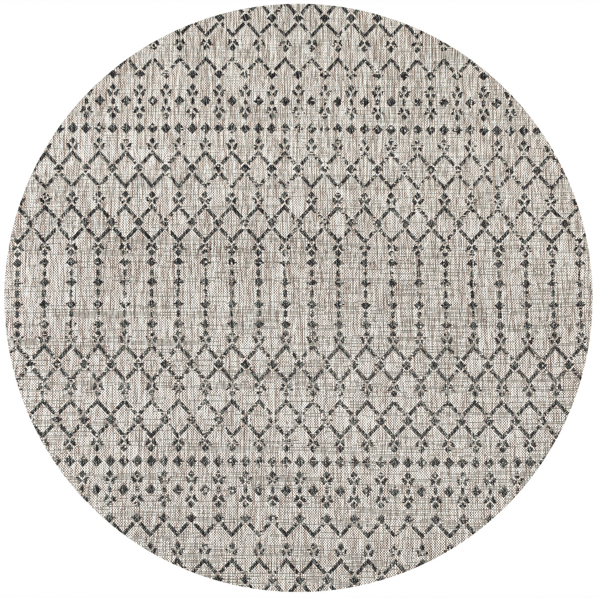 Dean Moroccan Geometric Textured Weave Indoor/outdoor Round Rug