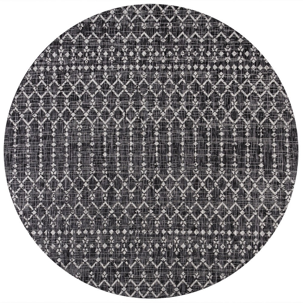 Dean Moroccan Geometric Textured Weave Indoor/outdoor Round Rug