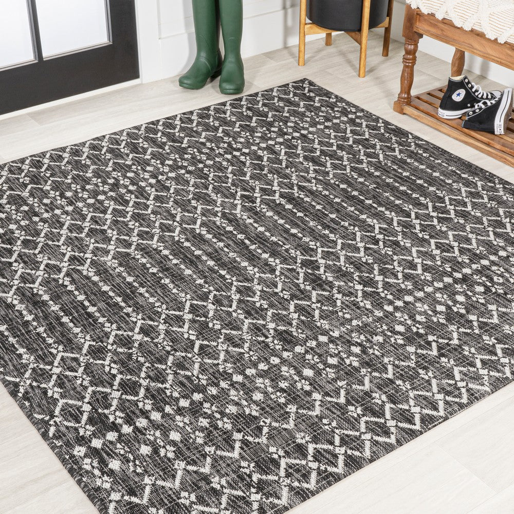 Dean Moroccan Geometric Textured Weave Indoor/outdoor Square Rug
