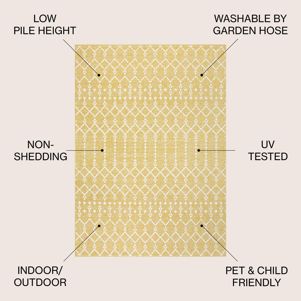Dean Moroccan Geometric Textured Weave Indoor/outdoor Area Rug