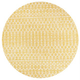 Dean Moroccan Geometric Textured Weave Indoor/outdoor Round Rug