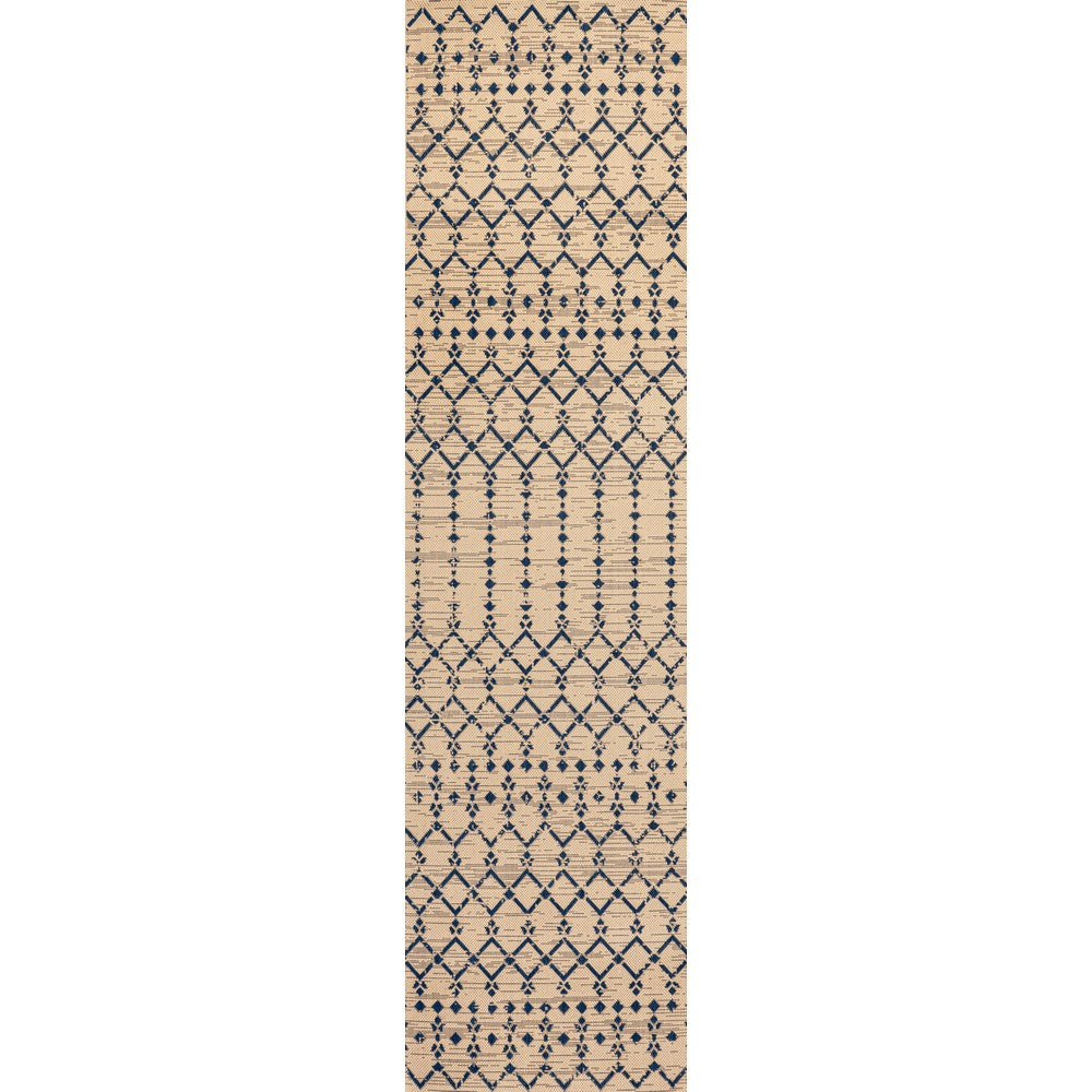 Dean Moroccan Geometric Textured Weave Indoor/outdoor Runner Rug