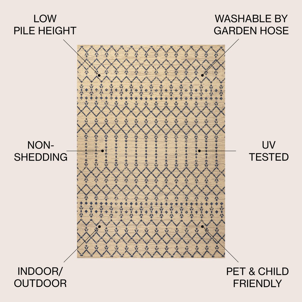 Dean Moroccan Geometric Textured Weave Indoor/outdoor Area Rug