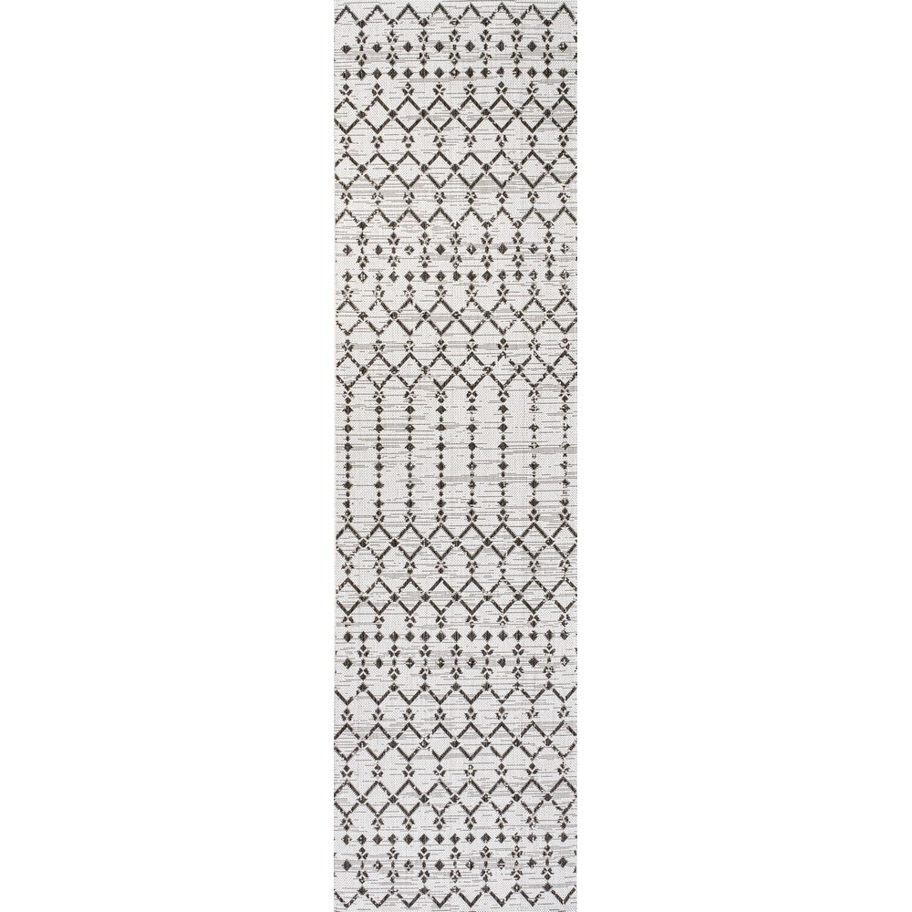Dean Moroccan Geometric Textured Weave Indoor/outdoor Runner Rug