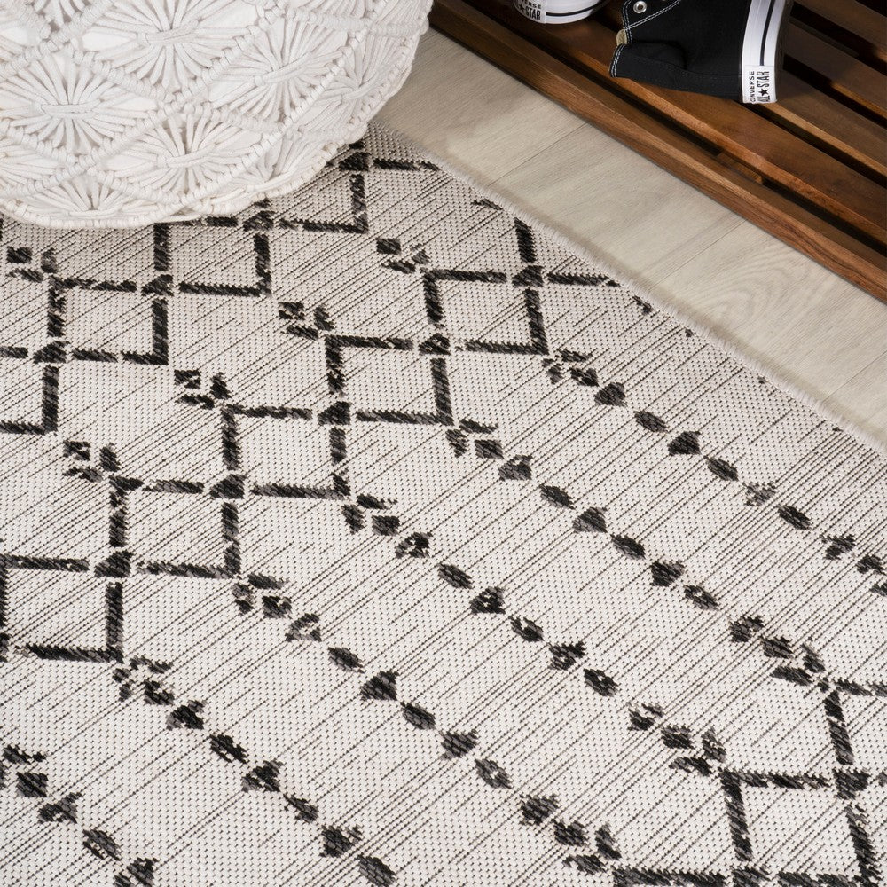 Dean Moroccan Geometric Textured Weave Indoor/outdoor Square Rug