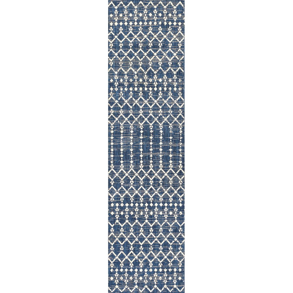 Dean Moroccan Geometric Textured Weave Indoor/outdoor Runner Rug