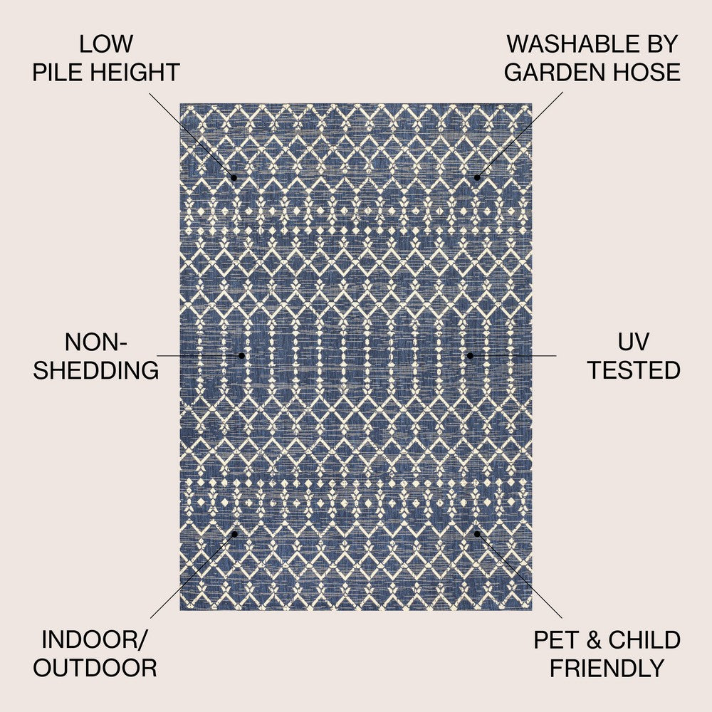 Dean Moroccan Geometric Textured Weave Indoor/outdoor Rug